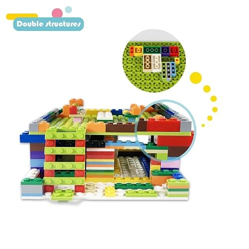 ekuzi Classic Bricks Compatible with Lego Base Plates (500pcs+2plates) thumbnail 6