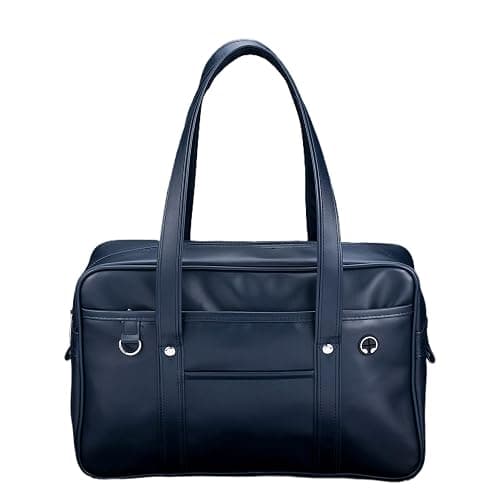 gosduiwip Premium Leather School Bag For Student Uniform Laptop Lightweight Japanese Handbag Large Capacity PU Wide Application, Dark blue - Image 1