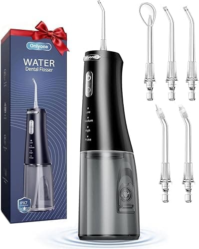 Onlyone Rechargeable Cordless Water Flosser with Adjustable Water Pressure for Daily Oral Care, Power Dental Flosser for Home and Travel Use, Portable Oral Irrigator for Sensitive Gums and Braces Care - Image 1