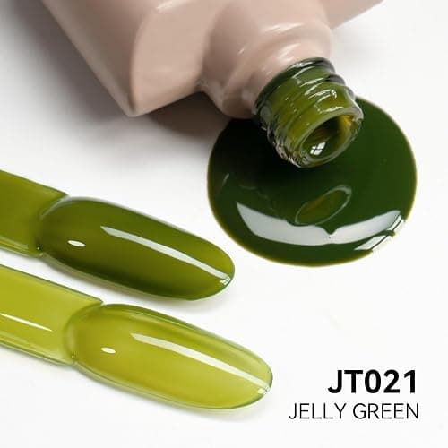 MAYCHAO 15ML Jelly Green Gel Nail Polish 1Pc Transparent Green Gel Polish Soak Off UV LED Translucent Nail Varnish Neutral Color for Nail Art Starter Manicure Salon DIY at Home, 0.5 OZ thumbnail 3