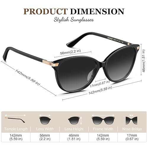 AVAWAY Cat Eye Polarized Sunglasses for Women - Stylish Acetate Frame UV400 Protection for Driving Travel Summer Outings thumbnail 4