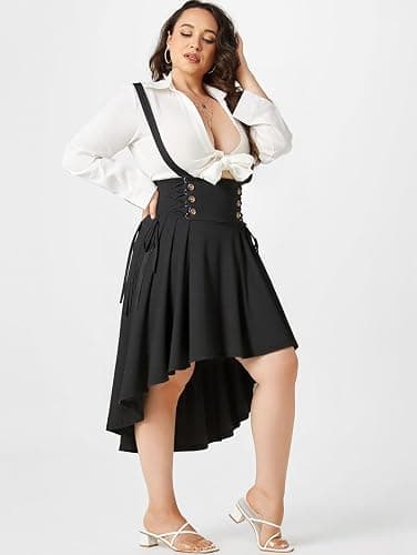 Rosegal Women's Plus Size Gothic Mini Skirt Plaid Zipper Mini A Line Skirt thumbnail 2