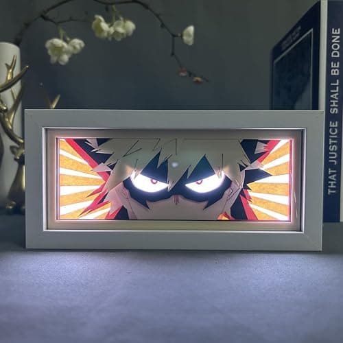 Zhongkaihua MHA Anime 3D Paper Carving Table Lamp Midoriya Izuku/Bakugou Katsuki Anime Character Paper Shadow Sculptures Led Light Box Bedroom Decor - Image 1