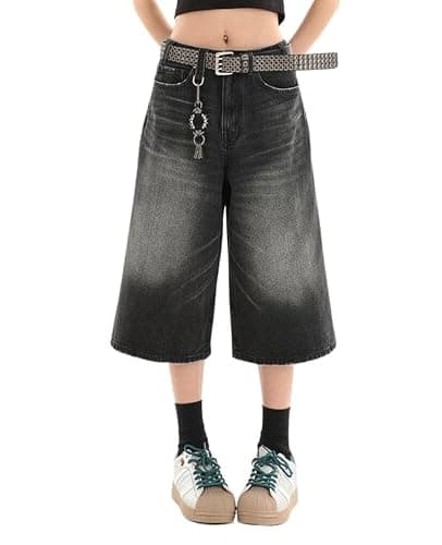 Cropped Y2k Baggy Jean Shorts Jorts Y2k Hip Hop Shorts Skater Jeans Grunge Jorts Aesthetic Pants - Image 1