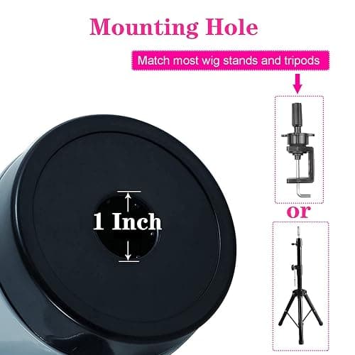 Maxsirui Wig Head Stand - Fresh Holder With Mannequin for Drying and Styling Hair, Scalp Cap Net, Dryer With Holes thumbnail 3
