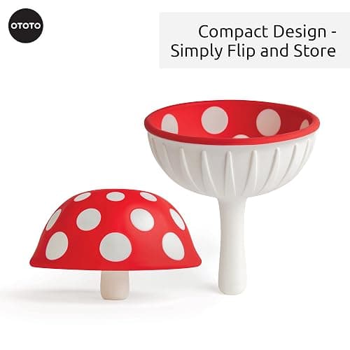 OTOTO Mushroom - Foldable Small Kitchen Funnel with Wide Mouth for Jars. Bottle Liquid Transfer - Silicone, 100% Food Safe, BPA Free, Dishwasher Safe thumbnail 7