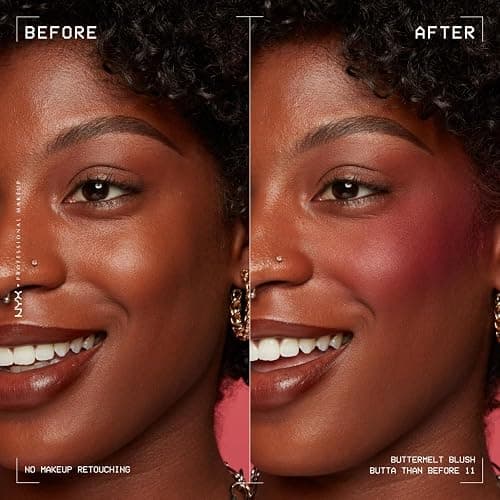 NYX PROFESSIONAL MAKEUP Buttermelt Powder Blush, Fade and Transfer-Resistant Blush, Up to 12HR Make Up Wear, Vegan Formula - Butta Than Before thumbnail 3
