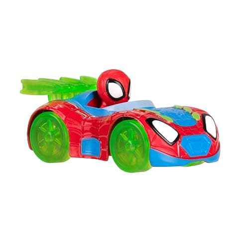 Marvel Spidey and His Amazing Friends Spidey’s Mega Jump HQ Track - 39-Inch Dual Race Track with Elevator, Control Center, Web Tunnels and Two Exclusive Amazing Metals Vehicles thumbnail 10
