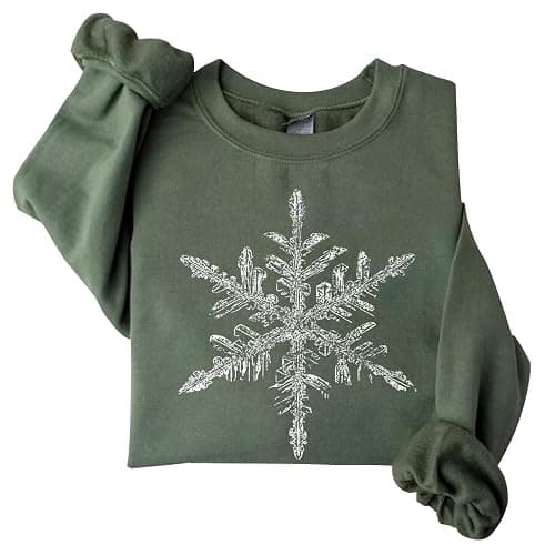blucagand Snowflake Minimalist Sweatshirt Winter Harajuku Sweatshirt For Women - Image 1