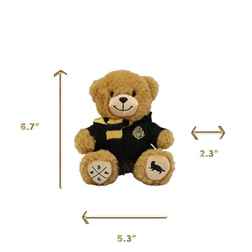 Harry Potter Hufflepuff Bear Plush Toy - Hogwarts Mini Teddy with Robe & Scarf - Soft Collectible Stuffed Animal with House Mascot & Crest - Wizarding World Gift for Kids & Fans thumbnail 2
