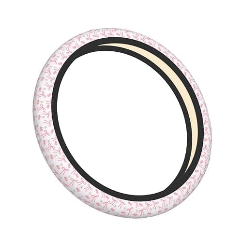 Car Steering Wheel Cover Universal Neoprene Anti Slip Car Accessories Decorative Wheel Protector 15 Inch - Pink Bow thumbnail 7