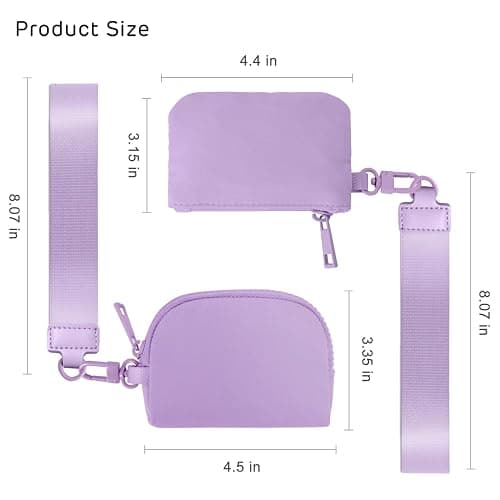 Viverte Mini Zip Around Wristlet Wallets for Women Small Portable Coin Purse Dual Pouch Keychain Wristlet Preppy Things Cute Stuff Gifts for Teen Girls (Lavender) thumbnail 3