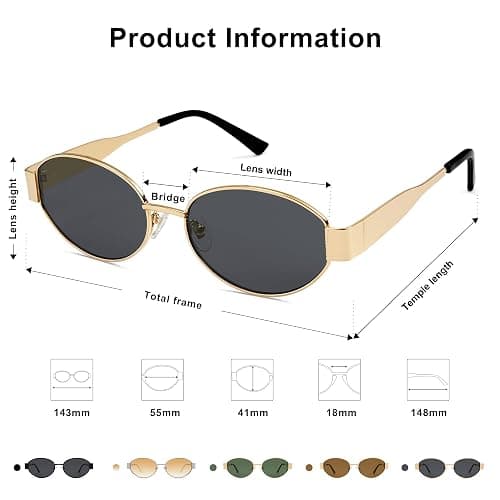 SOJOS Retro Oval Sunglasses for Women Men Trendy Sun Glasses Classic Shades UV400 Protection SJ1217 thumbnail 5