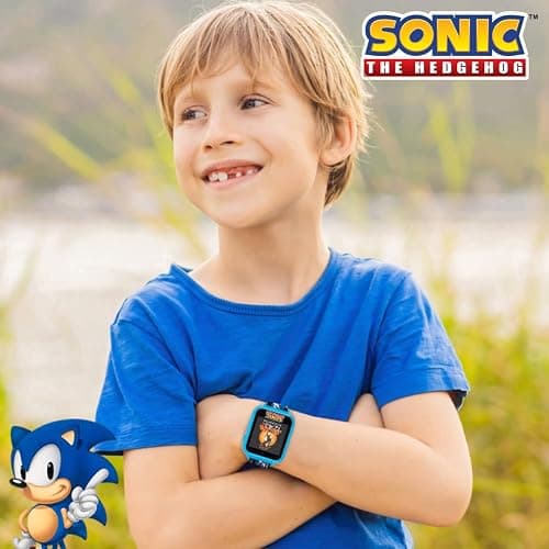 Sonic the Hedgehog Kids Smart Watch - Interactive Touchscreen with Games, Selfie Camera, Step Tracker, Alarm, and Printed Silicone Strap - Fits Wrists 5.5" to 8.0" thumbnail 2