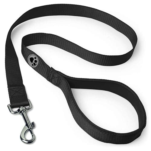 iGadgitz Home U7155 Padded Handle Dog Lead Leash - Black - 100cm (1m) 3ft 4" - Image 1