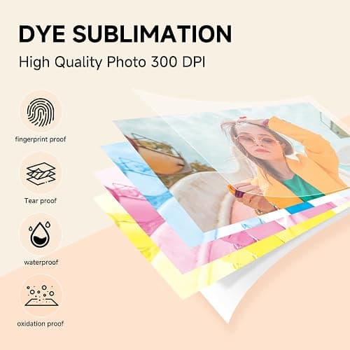 HPRT CP4100 4x6 Photo Printer with 108 Sheets & 2 Ribbons, Dye-Sublimation Printing Portable Instant Picture Printer for iPhone/Android,Full-Color Photo, Wi-Fi Connection, AR Video Printing thumbnail 4