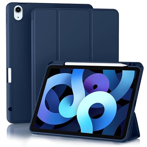 Akkerds Compatible with iPad Air 11 Inch Case 7th/6th Generation (M3/M2) 2025/2024, for iPad Air 5th/4th Generation Case 10.9 Inch 2022/2020 with Pencil Holder[Auto Sleep/Wake], Navyblue - Image 1