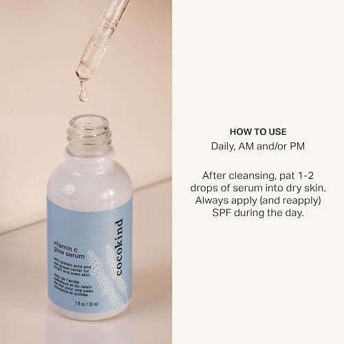 Cocokind Vitamin C Glow Serum, 1 Fl Oz | Brighten & Even Skin Tone and Texture, Hydrating Face Serum with Azelaic Acid and Sea Grape Caviar, Sensitive Skin Friendly thumbnail 4