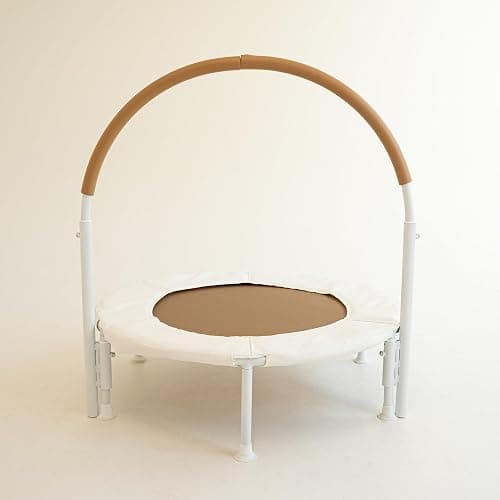 Square House 36" Kids and Toddler Mini Trampoline, Aesthetic Indoor and Outdoor Small Baby Trampoline with Removable Handle, Ultra Safe No-Gap Elastic Spring Design thumbnail 2