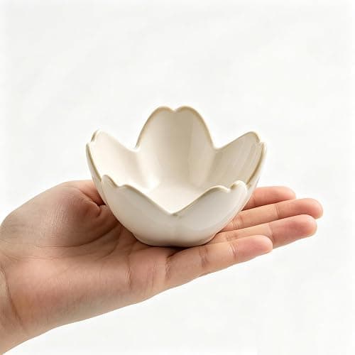 Flower Ring Holder Dish, Ceramic Jewelry Tray Dish, Small Trinket Dish, Jewelry Plate Bowl, Cute Jewlery Ring Holder Dish, Aesthetic Room Decor, Christmas Birthday Gifts for Women, 1 pack (white) thumbnail 8