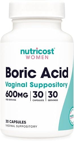 Nutricost Boric Acid 600mg, 30 Capsules - Vaginal Suppository - Non-GMO - for Women - Image 1