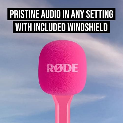 RØDE Interview GO Handheld Adaptor for RØDE Wireless Microphones (Pink) | Handheld adapter with foam windshield for interviews, field reporting and content creation thumbnail 5