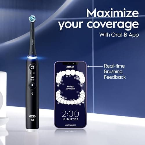 Oral-B iO6 Electric Toothbrush, for a Deep Clean and Whiter Teeth, Black, iO Series 6 with 1 Toothbrush, 1 Brush Head, and 1 Travel Case thumbnail 8