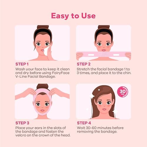 FairyFace V-Face Slimming Strap, Chin Strap for Sleeping, V Line Lifting Mask, Reusable V Shaped Belt, Double Chin Reducer, Firms and Lifts Facial Contours, Jaw Exerciser, Chin Up Patch thumbnail 7