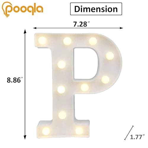 Pooqla LED Marquee Letter Lights Sign, Light Up Alphabet Letter for Home Party Wedding Decoration P thumbnail 2