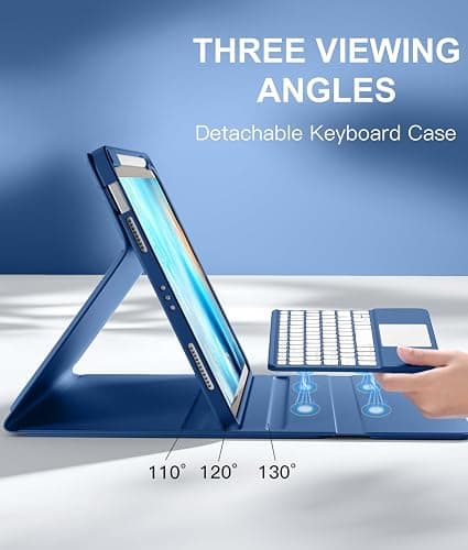Harvopu Compatible with iPad Air 11 Inch & Air 5th/ Air 4th Generation Case with Keyboard - Multi-Touch Trackpad, 7-Color Backlit, Detachable Folio Cover for Air 11-inch M3/M2 (2025/2024) (Navy Blue) thumbnail 4