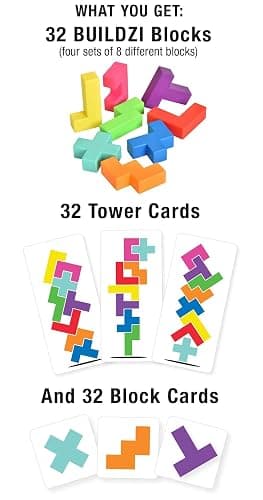 BUILDZI by TENZI - The Fast Stacking Building Block Game for The Whole Family - 2 to 4 Players Ages 6 to 96 - Plus Fun Party Games for up to 8 Players thumbnail 5