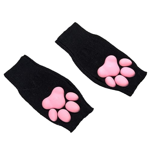 HOMEGYMFREE Cute Cat Paw Mittens Gloves, Kawaii Cat Cosplay Kawaii Soft 3D Toes Beans Fingerless Cat Claw Paws Pad Sleeve thumbnail 2