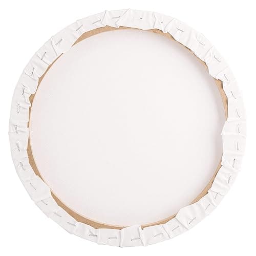 Frcctre 6 Pack 12 Inch Round Canvas Panels, Pre Stretched Blank Painting Canvas Boards, Circle White Art Canvas Panels for Oil, Acrylic, Gouache, Crafts thumbnail 3