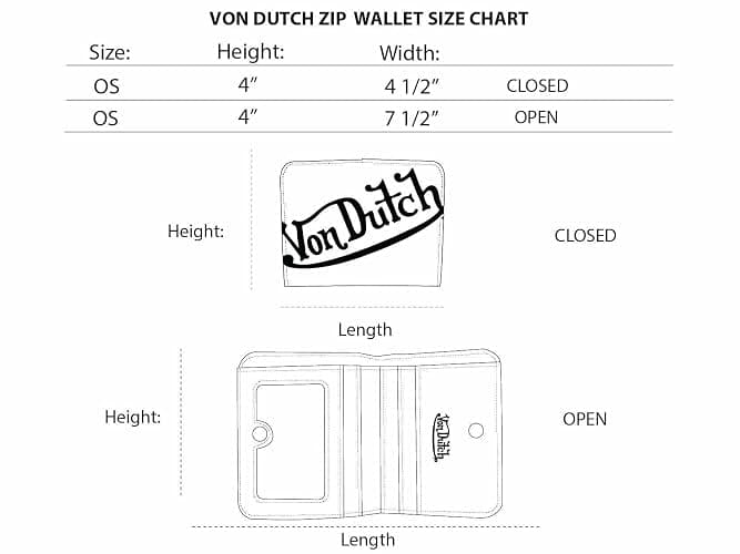 Von Dutch Zip-Up Wallet with ID Window, Vegan Leather, Slim Unisex Design for Men & Women (Classic Signature, Hot Pink) thumbnail 7