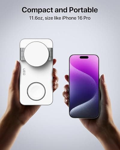 UEQ Foldable 3 in 1 Wireless Charging Station for Apple Compatible with Magsafe Charger Stand,Magnetic Wireless Charger Station for iPhone 17 Air 16 15 14 13 12 Series,Airpods Pro,Apple Watch (White) thumbnail 5