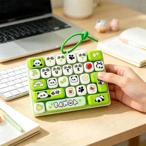 Keyboard Cute Cartoon Frog Clicky Keyboard Fidget Toy, 26-Key Keyboards Clicker Fidget Keychain, Button Stress Relief Finger Clicker Keycap Sensory Toys Bag Decor for Anxiety Decompression Adults thumbnail 5