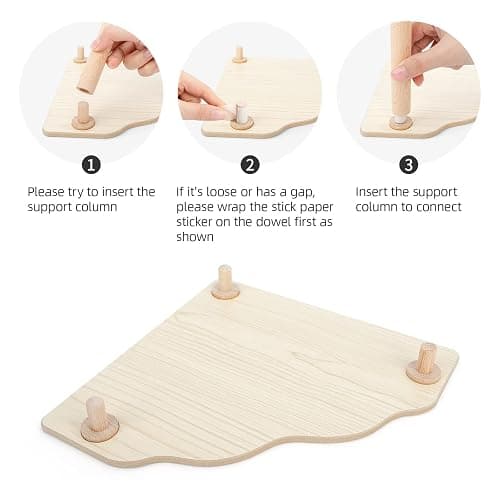 Niteangel Hamster Play Wooden Platform for Dwarf Syrian Hamsters Gerbils Mice Degus or Other Small Pets (Triangle - 5.9'' Height, Burlywood) thumbnail 3