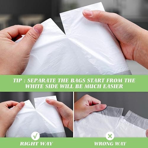1.3 Gallon 100 Counts (fit 1.3-1.5 Gal) Mini Drawstring Trash Bags Garbage Bags by RayPard, 4-5L Small Plastic Trash Can Liner fit 1,1.2-1.5 Gal Waste Basket for Home Office Kitchen Bathroom, White thumbnail 3