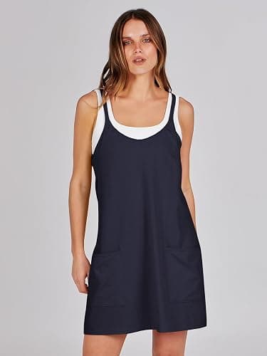 ANRABESS Women Athletic Dress Summer Tennis Workout Active Sports Mini Romper Dress Built in Shorts Travel Vacation Clothes thumbnail 3