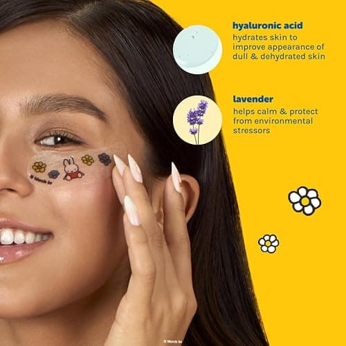 The Crème Shop x Miffy Calming Cloud Hydrogel Under Eye Patches - 5 Korean Skincare Eye Masks with Hyaluronic Acid & Lavender, for Dark Circles, Puffy Eyes, Revitalizing, Cute Design (Pack of 5) thumbnail 4