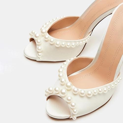 Yishaweiqi Women's Mesh Heeled Sandals Peep Toe Mules Slip on Stiletto High Heels Dress Sexy Slide Sandals thumbnail 3