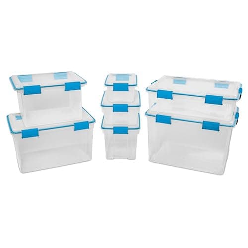 Sterilite 6-Pack Gasket Box, Weather-Resistant Storage Bins with Latching Lids, 12 Quart - Heavy-Duty Organizing Containers for Closet, Bathroom, and Office thumbnail 8