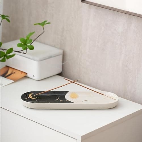 CEREMONY Incense Holder for Sticks, Ceramic Incense Burner with 60 Incense Sticks for Sage Palo Santo, Heat-Resistant Insence-Stick Holder for Backflow Incense Cones Meditation Yoga Spa Room Decor thumbnail 7
