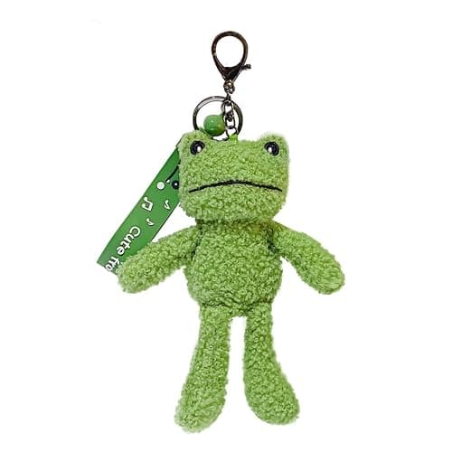 Zitokin Cute Frog Keychain for Backpacks, 8" Inch Frog Plush Keychain Purse Charms for Girls Women - Image 1