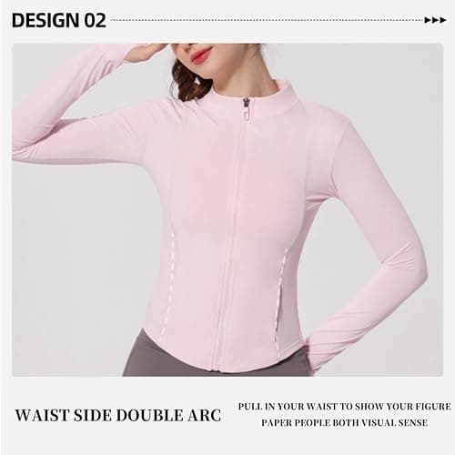 Bastwahl Skims Sport Jacke Damen Y2K Fitness - Laufjacke Atmungsaktive und Leicht Sportjacke Langarm definieren Jacke mit Daumenloch für Fitness Trainingjacke Jacke thumbnail 5