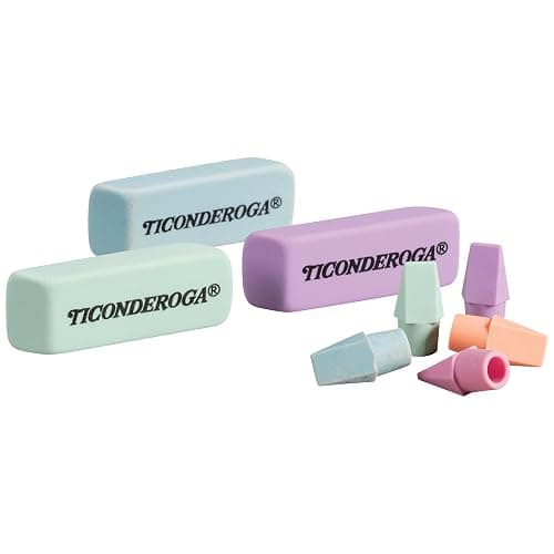 Ticonderoga Assorted Erasers, Pastel Colors, 15 Count | Ideal for writing, drawing, schoolwork, classrooms and office use thumbnail 6