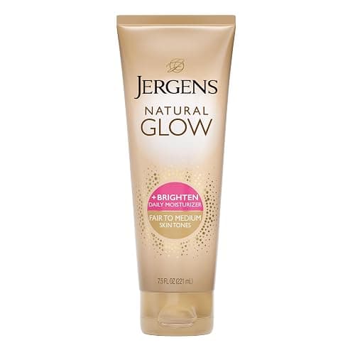 Jergens Natural Glow Self Tanner Body Lotion, Sunless Tanning, Fair to Medium Skin Tone, Daily Moisturizer with Coconut Oil, Vitamin E and Antioxidants, 7.5 Oz - Image 1