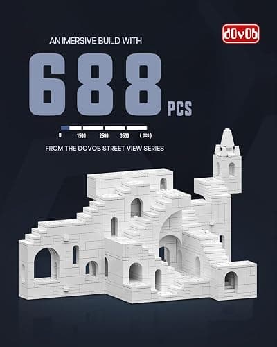 dOvOb Architectural Transformable White Castle Building Blocks Set - 668PCS Construction Magic Maze Mode Collectible Display Set for Adults and Teen thumbnail 4