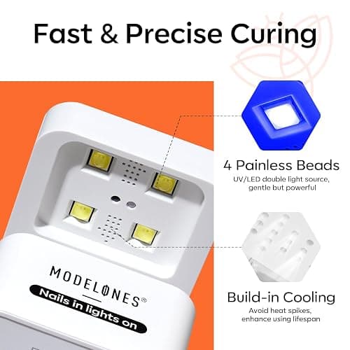 modelones Cordless UV Light for Gel Nails, Mini UV Nail Lamp 2 Timers for Fast Curing Gel Polish Nails Extension Portable LED USB Flash Cure Lamp for Travel thumbnail 4