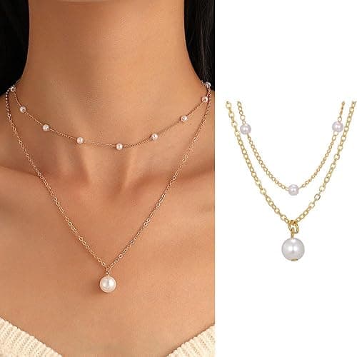 Myofeng 16Pcs Gold Necklaces Set for Women 14k Gold Plated Dainty Trendy Pendant Chain Choker Pack Multilayer Necklace Set for Women Adjustable Jewelry Gift - golden thumbnail 5